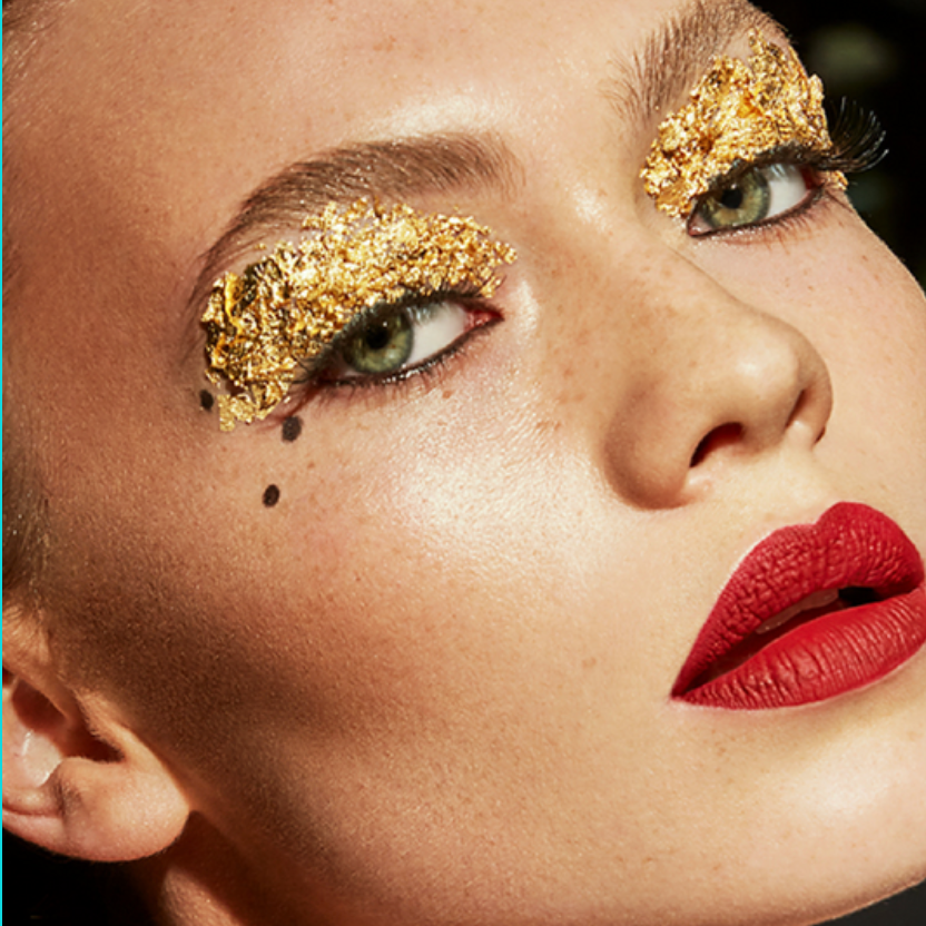 Beauty Makeup Gold Leaf