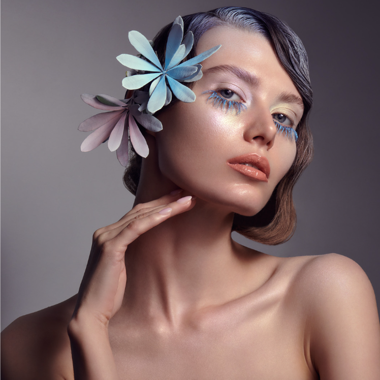 Beauty Makeup with flowers