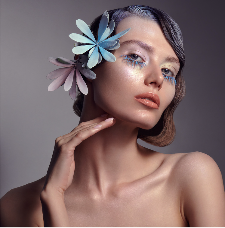 Beauty Makeup with flowers